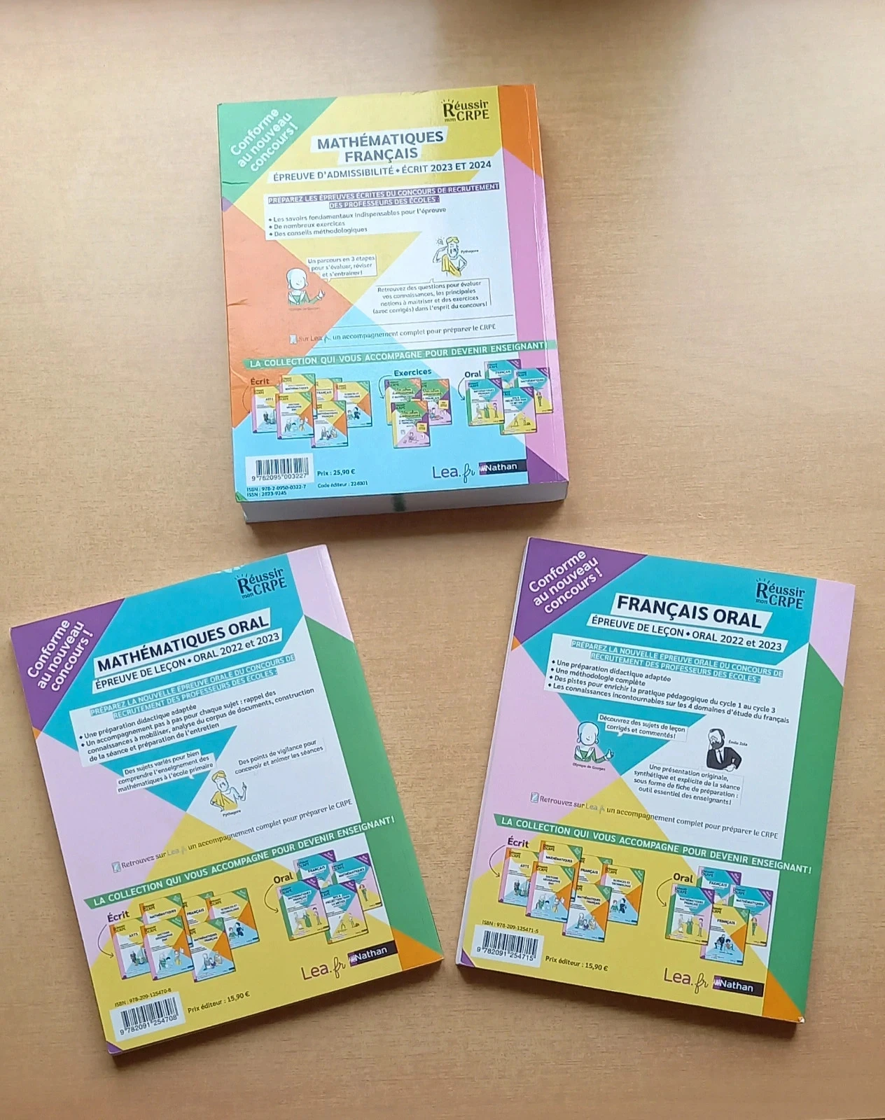 Lot livres Réussir mon CRPE Nathan Lé*** écrit et oral français maths – photo 2
